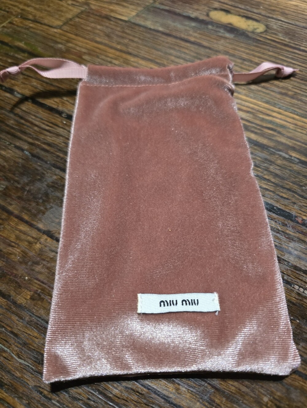 Miu Miu Dusty Rose Velvet Drawstring Pouch